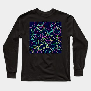 Shape pattern 80s neon Long Sleeve T-Shirt